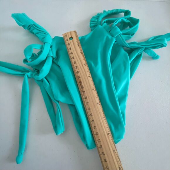 FJSWIM Handmade Womens Bikini Bottom Green Adjustable Size Large‎ Swim Beach - Picture 3 of 5
